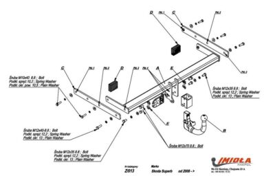 Фаркоп Skoda Superb лифтбек/универсал 2008-2015 быстросъемное крепление шара с ключом